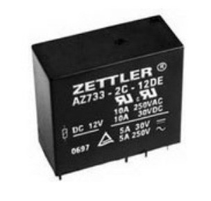 홀을 통한 AZ733-2C-12D 제틀러 전기적 기계식 릴레이 DPDT 10A 12VDC 650Ohm
